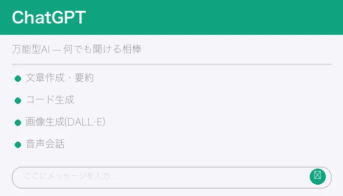 ChatGPTの特徴まとめ